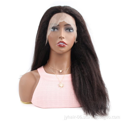 150% 180% Hd Lace Frontal Kinky Straight Human Hair Wigs,  Virgin Hair Wigs For Black Women, Yaki Straight Lace Front Wigs